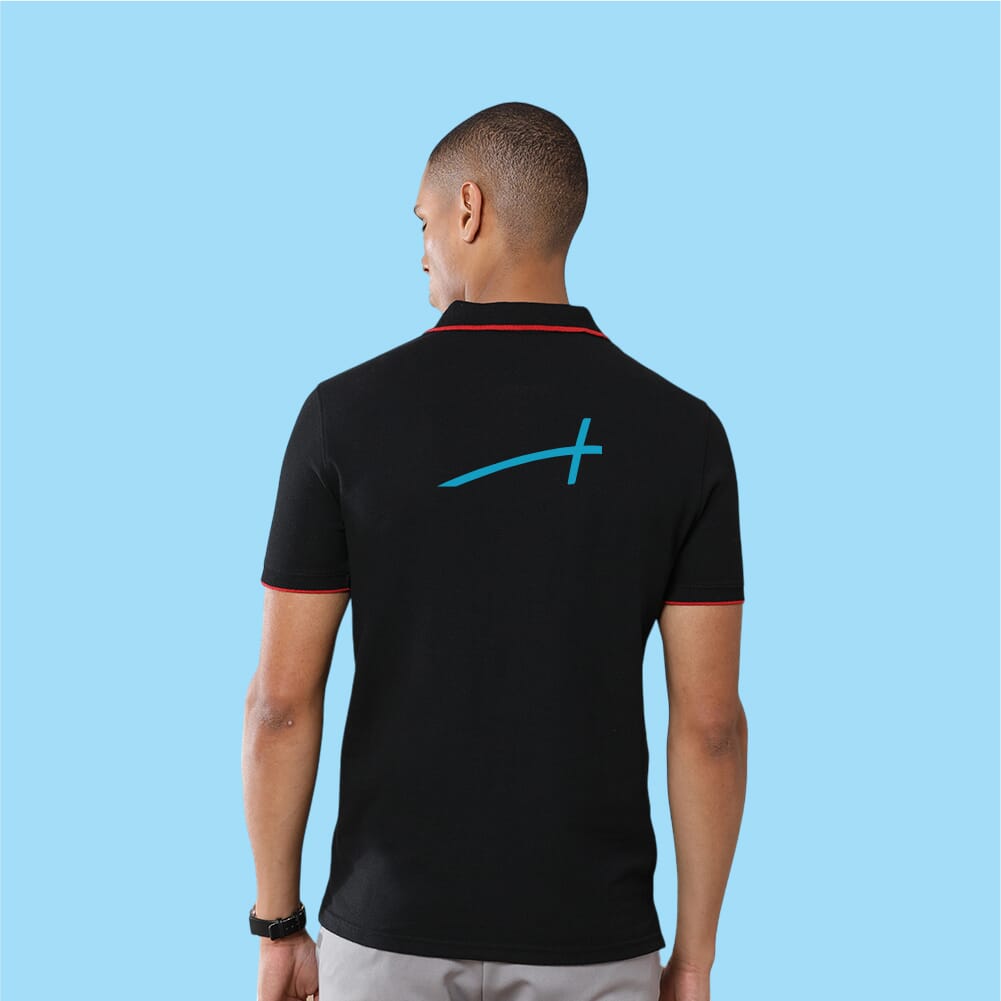 Greys&Blues Jacq Polo T-Shirt-Black with Red SH